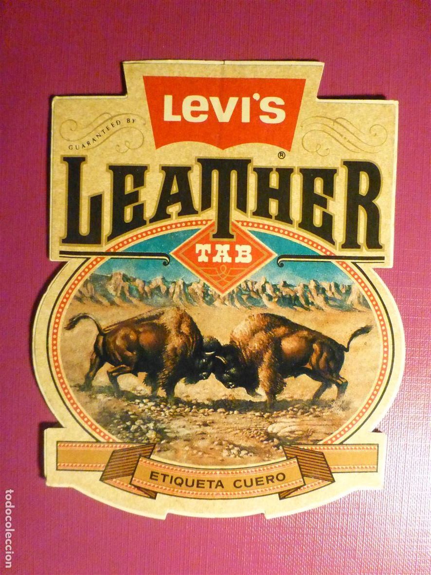 Pegatinas de colecci&oacute;n: Pegatina Adhesivo, Vaqueros Levi&acute;s Jeans, Leather - Tiendas Moda Ropa Vaquera - 10 x 12,5 cm.