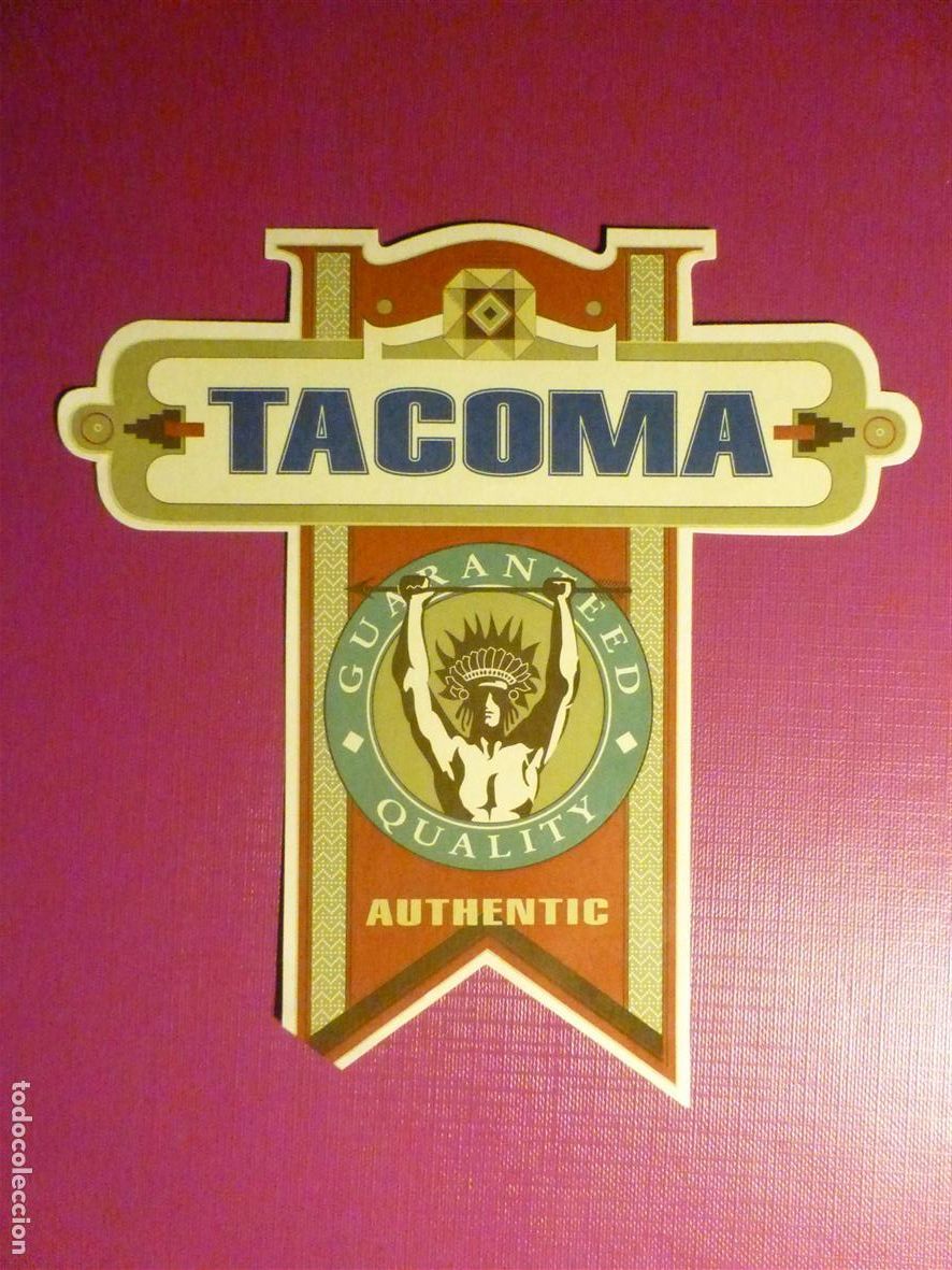 Pegatinas de colecci&oacute;n: Pegatina Adhesivo, Vaqueros Tacoma Authentic Jeans, Tiendas Moda Ropa Vaquera - 13,5 x 13 cm.