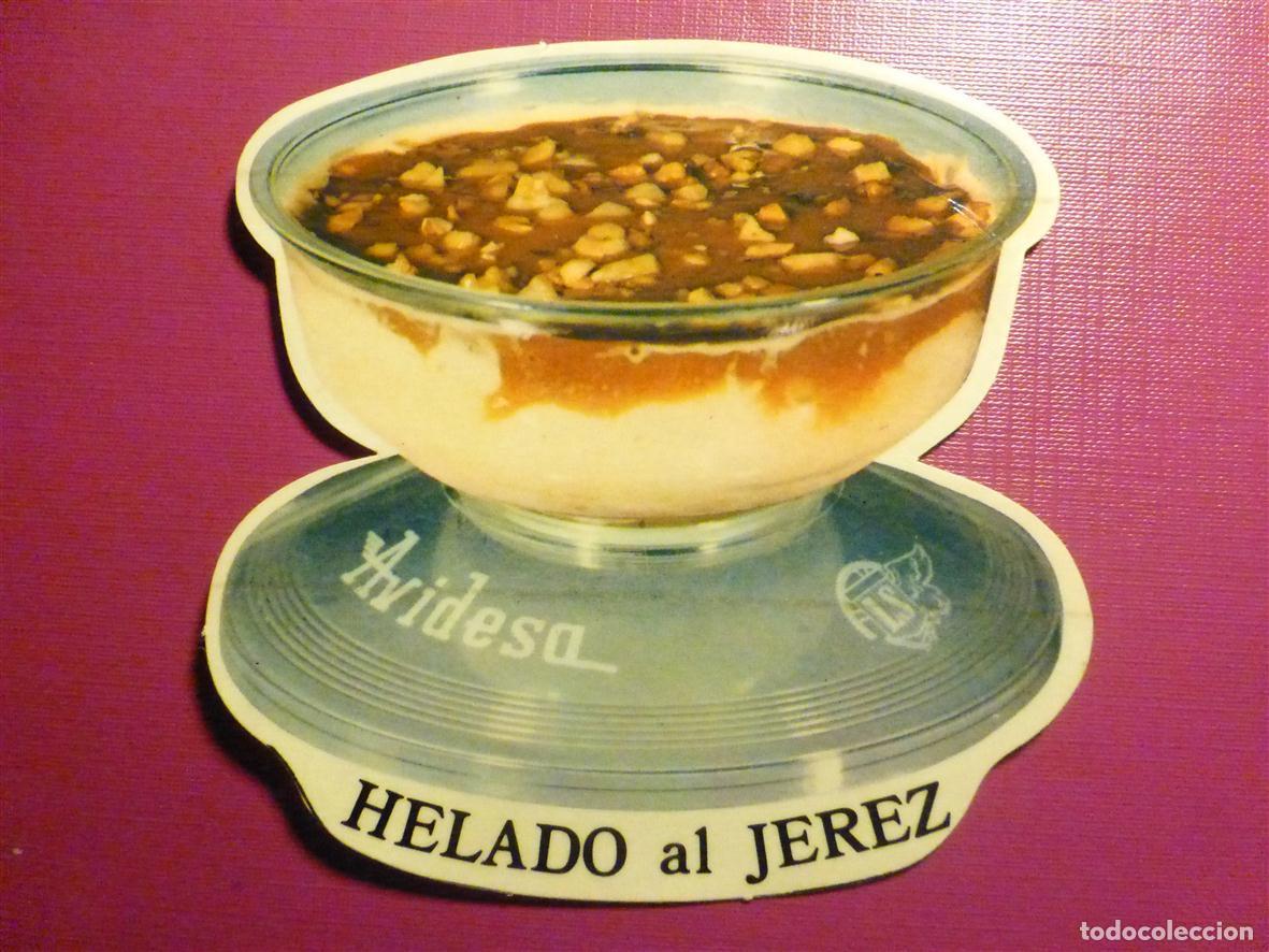 Pegatinas de colecci&oacute;n: Pegatina Adhesiva Tiendas Alimentaci&oacute;n A&ntilde;os 80&acute;s - Helados Avidesa - Helado al Jerez - 10,5x10,5 cm.