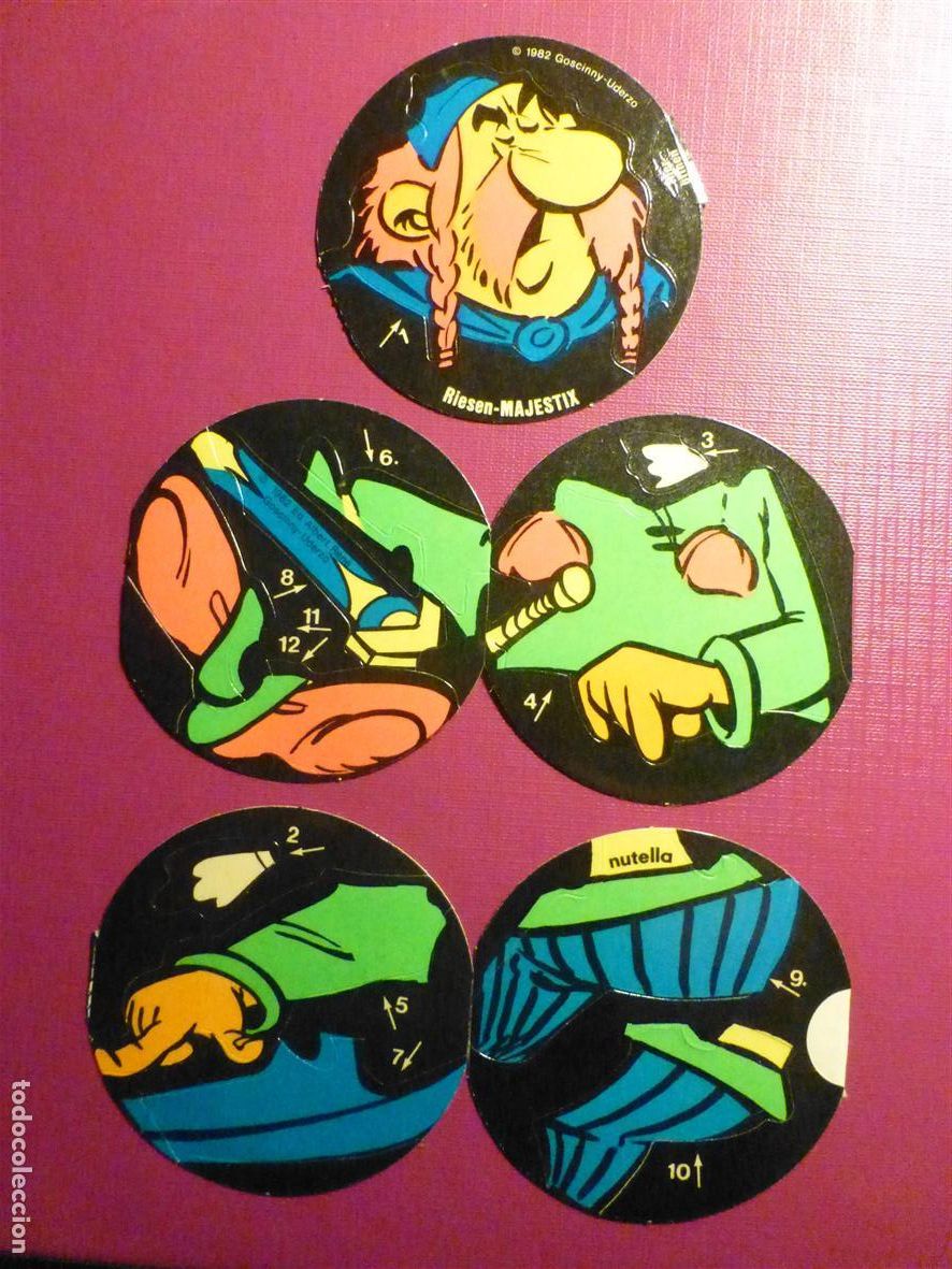 Pegatinas de colecci&oacute;n: Lote Pegatinas Adhesiva Tiendas Alimentaci&oacute;n A&ntilde;os 80&acute;s - Nutella - Asterix - 6,5 cm.