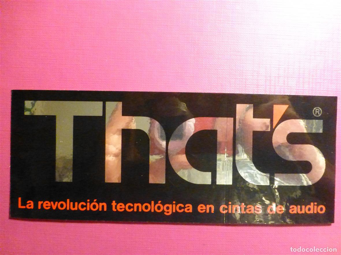 Pegatinas de colecci&oacute;n: Pegatina - Adhesivo - Audio, Sonido Cintas Grabar - Cintas That&acute;s - Tape - Cassettes - 17 x 6,5 cm.