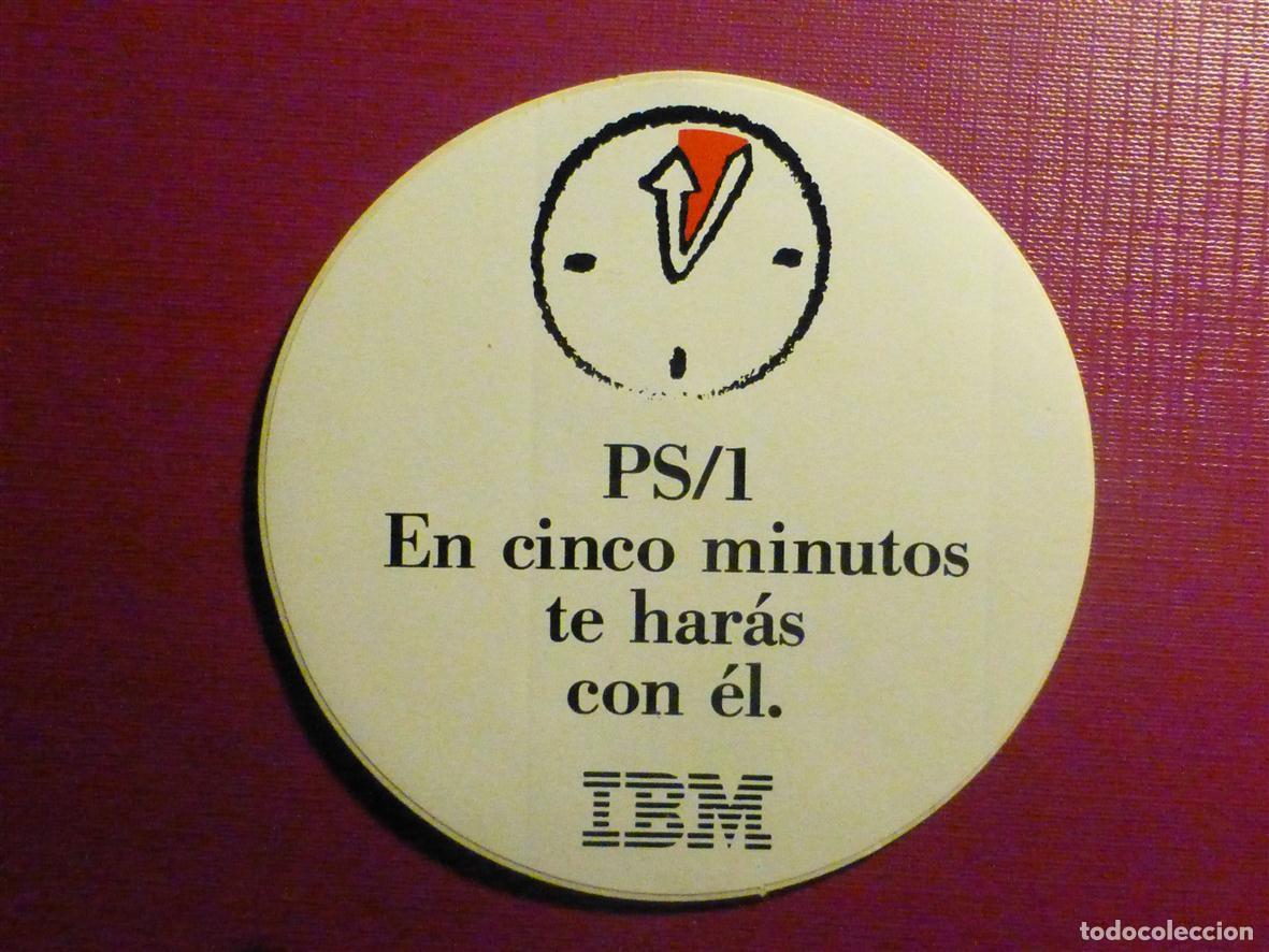 Pegatinas de colecci&oacute;n: Pegatina - Adhesivo Ordenadores y Software - IBM - PS/1 - En cinco minutos te haras con &eacute;l - 9 cm.