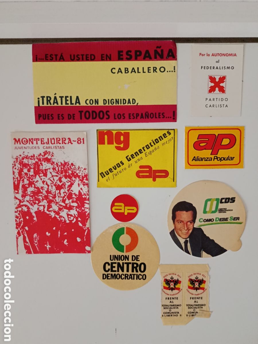 Pegatinas de colecci&oacute;n: Pegatinas pol&iacute;ticas a&ntilde;os 70-80 UCD Alianza Popular Carlismo