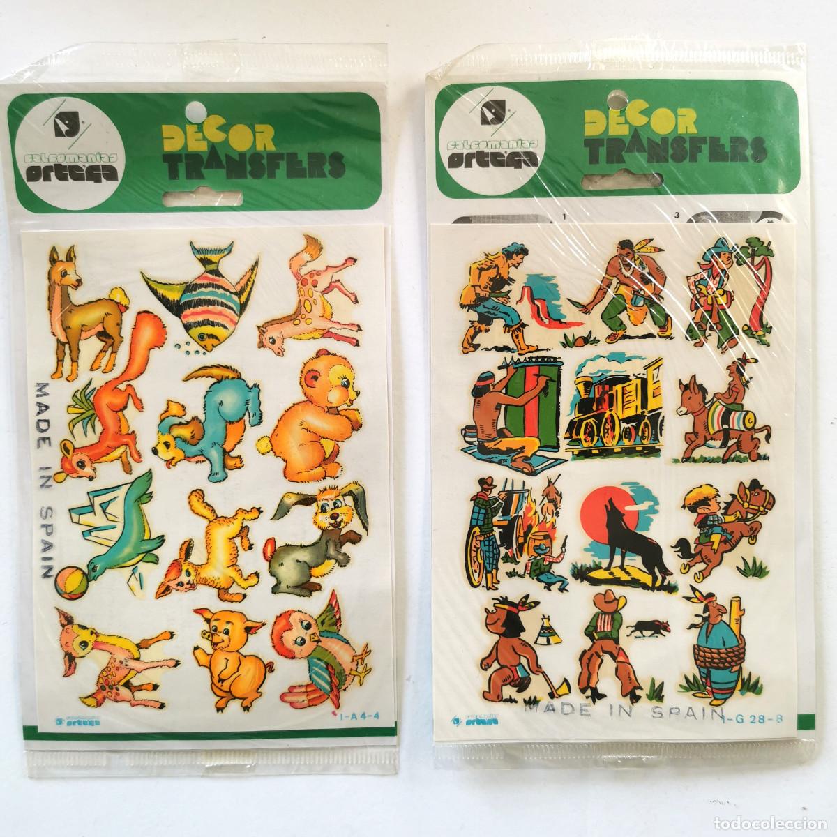 Pegatinas de colecci&oacute;n: 2 l&aacute;minas calcoman&iacute;as antiguas Ortega &ndash; Animales y Oeste &ndash; Vintage I-A4-4 I-G28-8