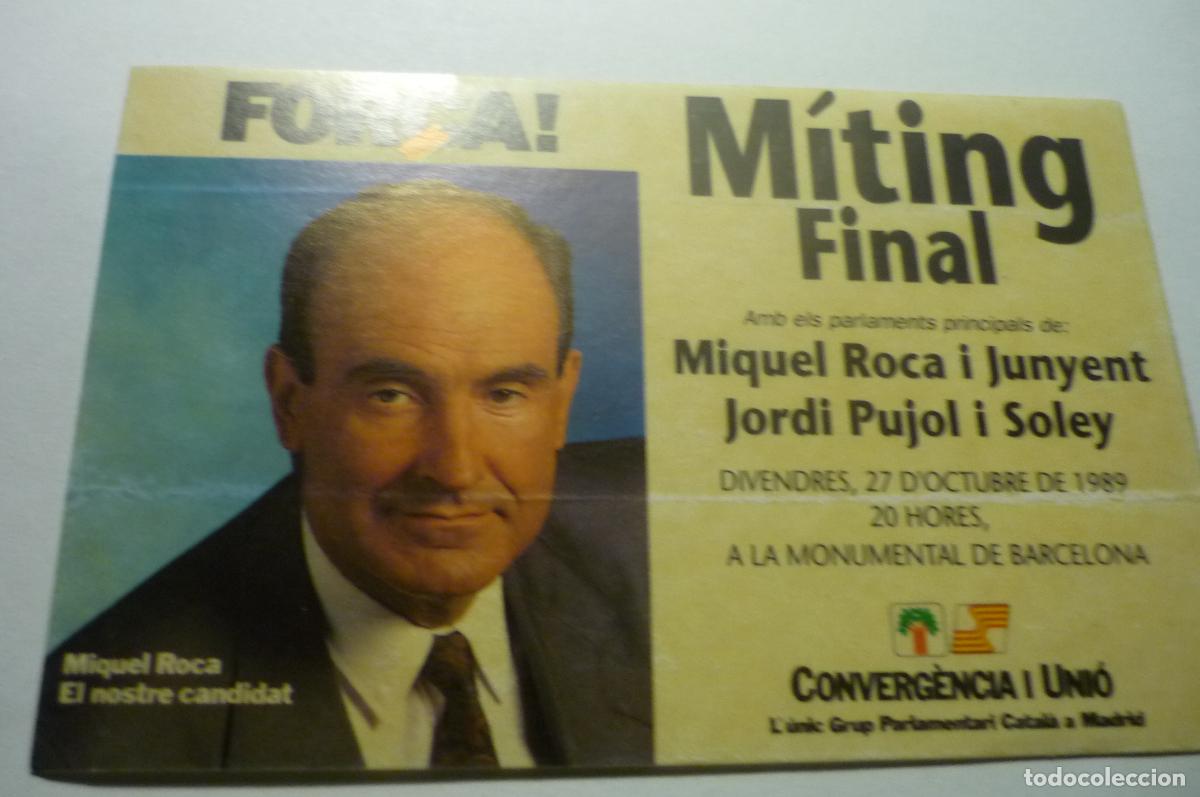 Pegatinas de colecci&oacute;n: pegatina politica convergencia i unio -miting roca .-pujol