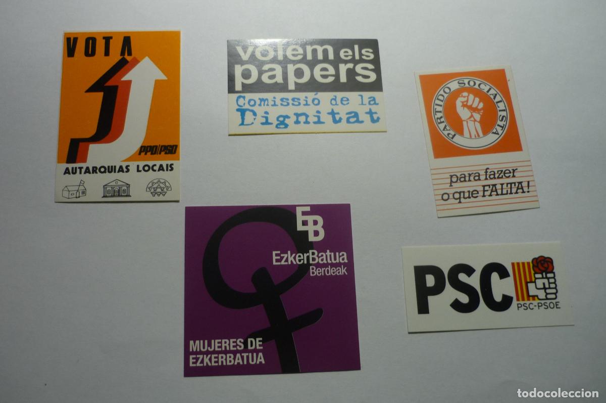 Pegatinas de colecci&oacute;n: lote pegatinas espa&ntilde;olas y extranjeras politicas peque&ntilde;as