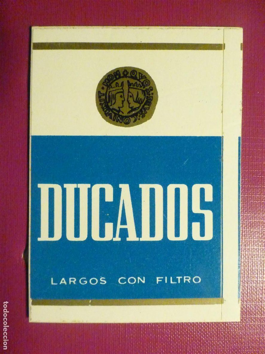 Pegatinas de colecci&oacute;n: Pegatina Estanco a&ntilde;os 80&acute;s, Adhesivo - Sticker Tabaco Negro - Paquete Cigarrillos Ducados - 6x8,5 cm