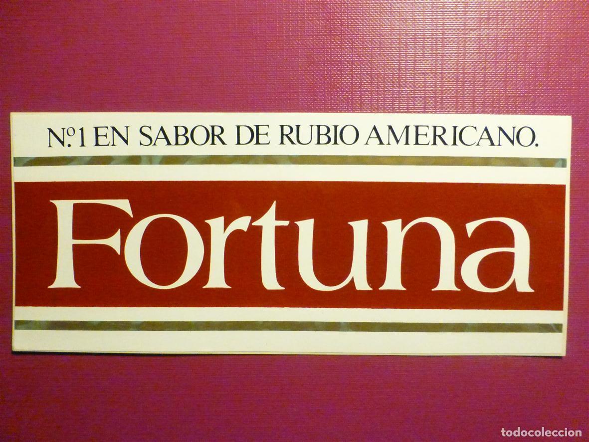 Pegatinas de colecci&oacute;n: Pegatina Estanco a&ntilde;os 80&acute;s, Adhesivo - Sticker Tabaco Rubio - Paquete Cigarrillos Fortuna, 16x7,5cm