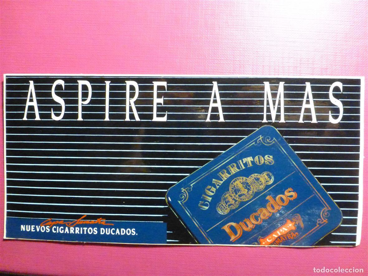 Pegatinas de colecci&oacute;n: Pegatina Estanco a&ntilde;os 90&acute;s, Adhesivo - Sticker Tabaco - Paquete Cigarritos Ducados, 17 x 8 cm.