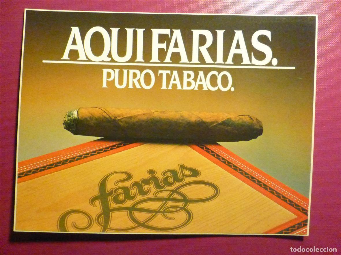 Pegatinas de colecci&oacute;n: Pegatina Estanco a&ntilde;os 90&acute;s, Adhesivo - Sticker Tabaco - Paquete Cigarros Puros Farias, 15x11,5 cm.