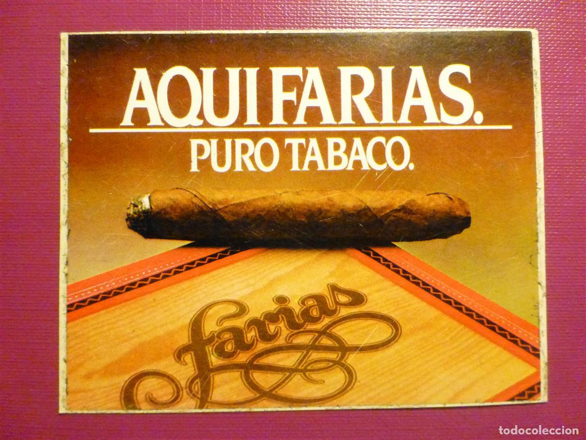 Pegatinas de colecci&oacute;n: Pegatina Estanco a&ntilde;os 90&acute;s, Adhesivo - Sticker Tabaco - Paquete Cigarros Puros Farias, 9 x 7 cm.