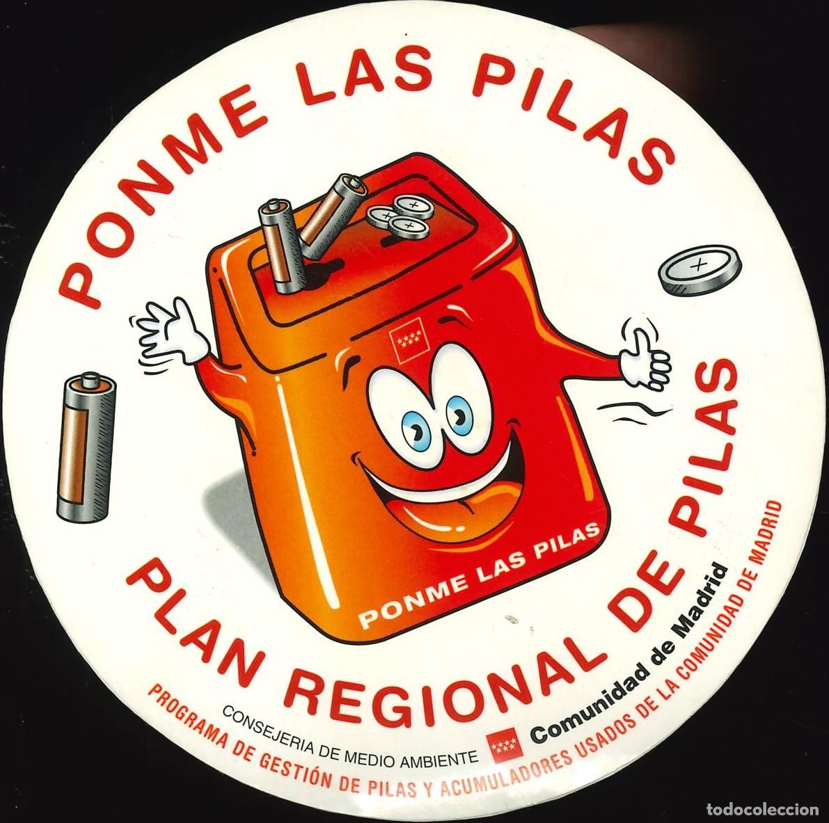 Pegatinas de colecci&oacute;n: PEGATINA - ADHESIVO - MEDIO AMBIENTE - PLAN REGIONAL DE PILAS - COMUNIDAD DE MADRID