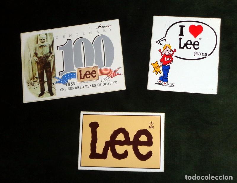 Pegatinas de colecci&oacute;n: LOTE PEGATINAS ANTIGUAS A&Ntilde;OS 80 MARCA DE ROPA VAQUEROS LEE JEANS. PANTALONES VAQUEROS