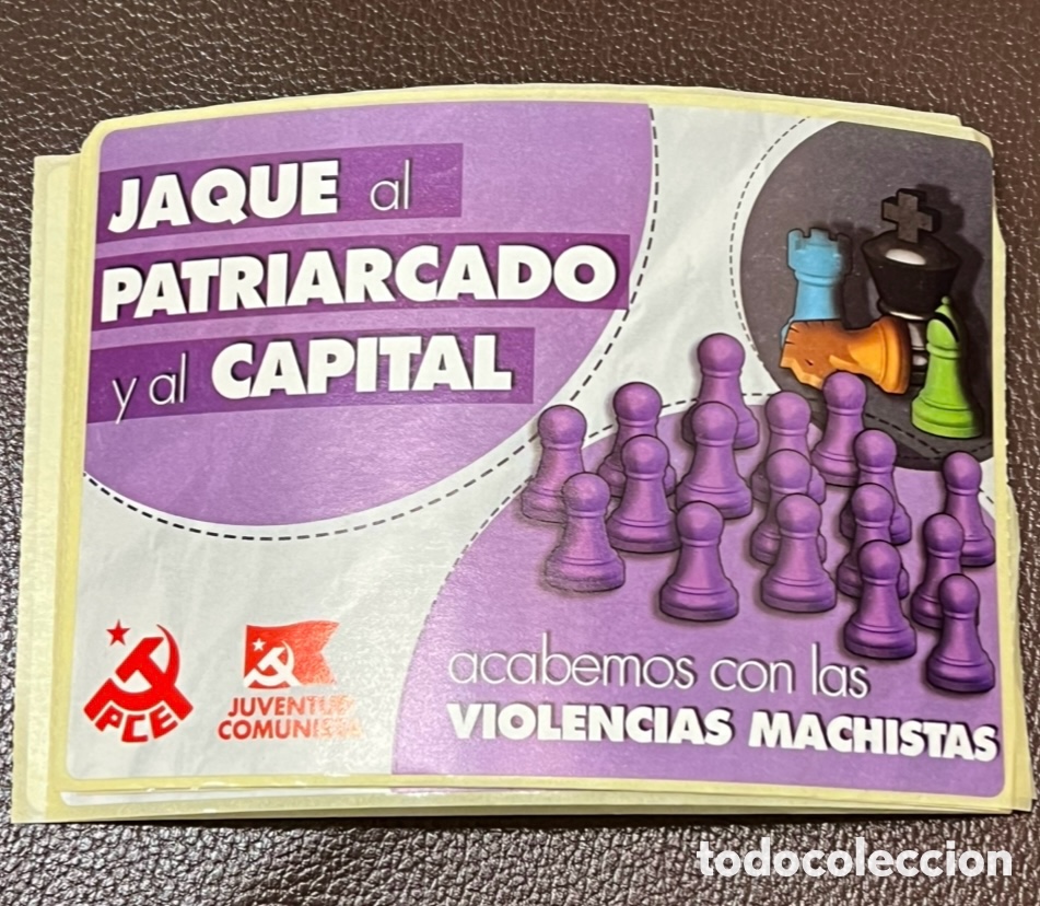 Pegatinas de colecci&oacute;n: Pegatina. PCE. Juventud Comunista. Jaque al Patriarcado y al Capital.