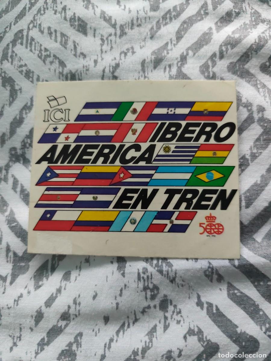 Pegatinas de colecci&oacute;n: Pegatina antigua. Ibero america en tren