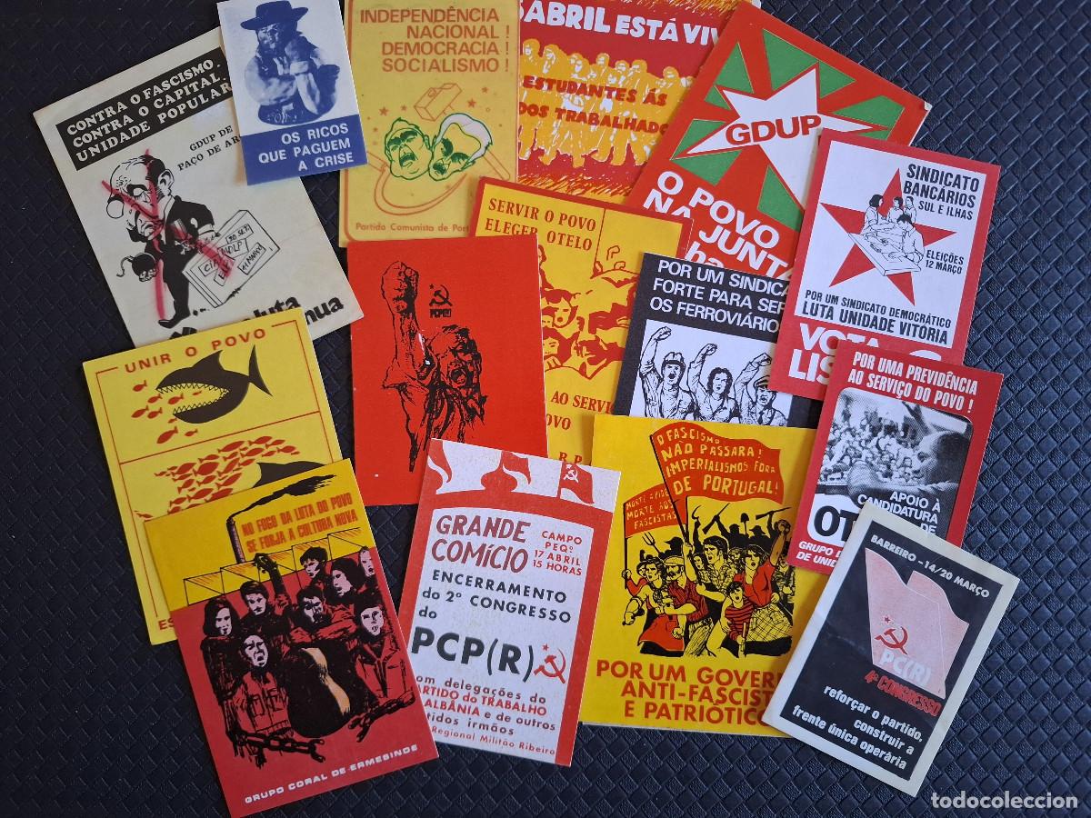 Pegatinas de colecci&oacute;n: Lote pegatinas pol&iacute;ticas comunistas Portugal extrema izquierda mao&iacute;sta PCP(r)