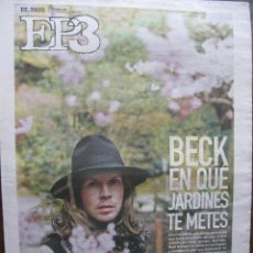 Coleccionismo de Periódico El País: EP3. ELPAIS3. BECK. BILBAOBBKLIVE (THE POLICE, R.E.M. THE PRODIGY. ETC) 4 DE JULIO DE 2008.. Lote 48528276