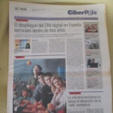 Coleccionismo de Periódico El País: CIBERPAIS Nº 305 2004. Lote 156646322