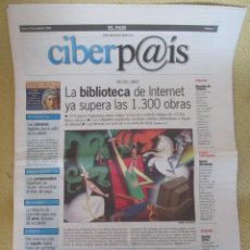 Coleccionismo de Periódico El País: CIBERPAIS Nº 7 1998. Lote 169912112