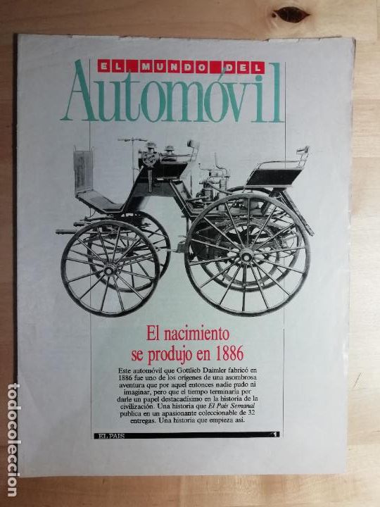 Collezionismo di Peri&oacute;dico El Pa&iacute;s: El mundo del autom&oacute;vil Coleccionable El Pa&iacute;s Entrega N&uacute;mero 1