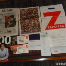 Coleccionismo de Periódico El País: PACK PSOE PARTIDO SOCIALISTA OBRERO ESPAÑOL JOSÉ LUIS RODRÍGUEZ ZAPATERO ZP GANA ELECCIONES 2008.. Lote 311496578