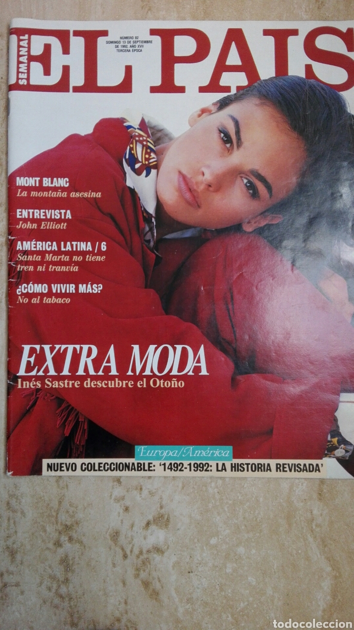 Coleccionismo de peri&oacute;dico El Pa&iacute;s: Revista El Pa&iacute;s Semanal n&deg; 82 septiembre '92 Extra Moda In&eacute;s Sastre Michael Jackson por Annie Leibov