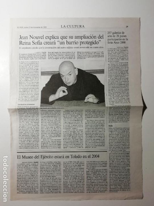 Collectionnisme de Journal El Pa&iacute;s: Recorte Jean Nouvel Reina Sof&iacute;a Indemnizaci&oacute;n Jos&eacute; Carlos Plaza Arquitectura Zarzuela 1999