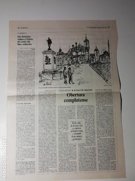 Collectionnisme de Journal El Pa&iacute;s: Recorte Obertura complutense Alcal&aacute; de Henares Una musiteca regional 1999