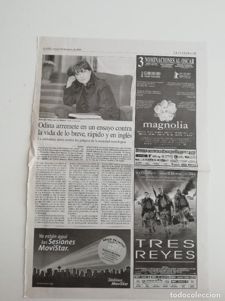 Colecionismo do Jornal El Pa&iacute;s: Recorte La aldea irreal Mercedes Odina Ensayo Biblioteca Salamanca Santillana Ediciones B 2000