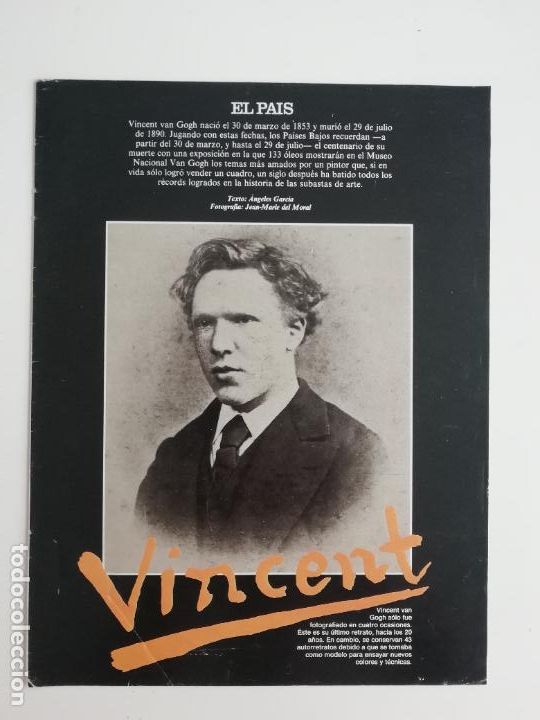 Sammeln von Zeitungen El Pa&iacute;s: Fasc&iacute;culo Vincent van Gogh El Pa&iacute;s &Aacute;ngeles Garc&iacute;a El Pa&iacute;s Semanal A&ntilde;os 1990 Pintura Arte