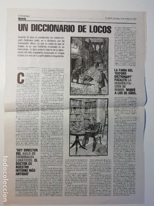 Sammeln von Zeitungen El Pa&iacute;s: Oxford English Dictionary Un diccionario de locos Historia Cultura 14 III 1999