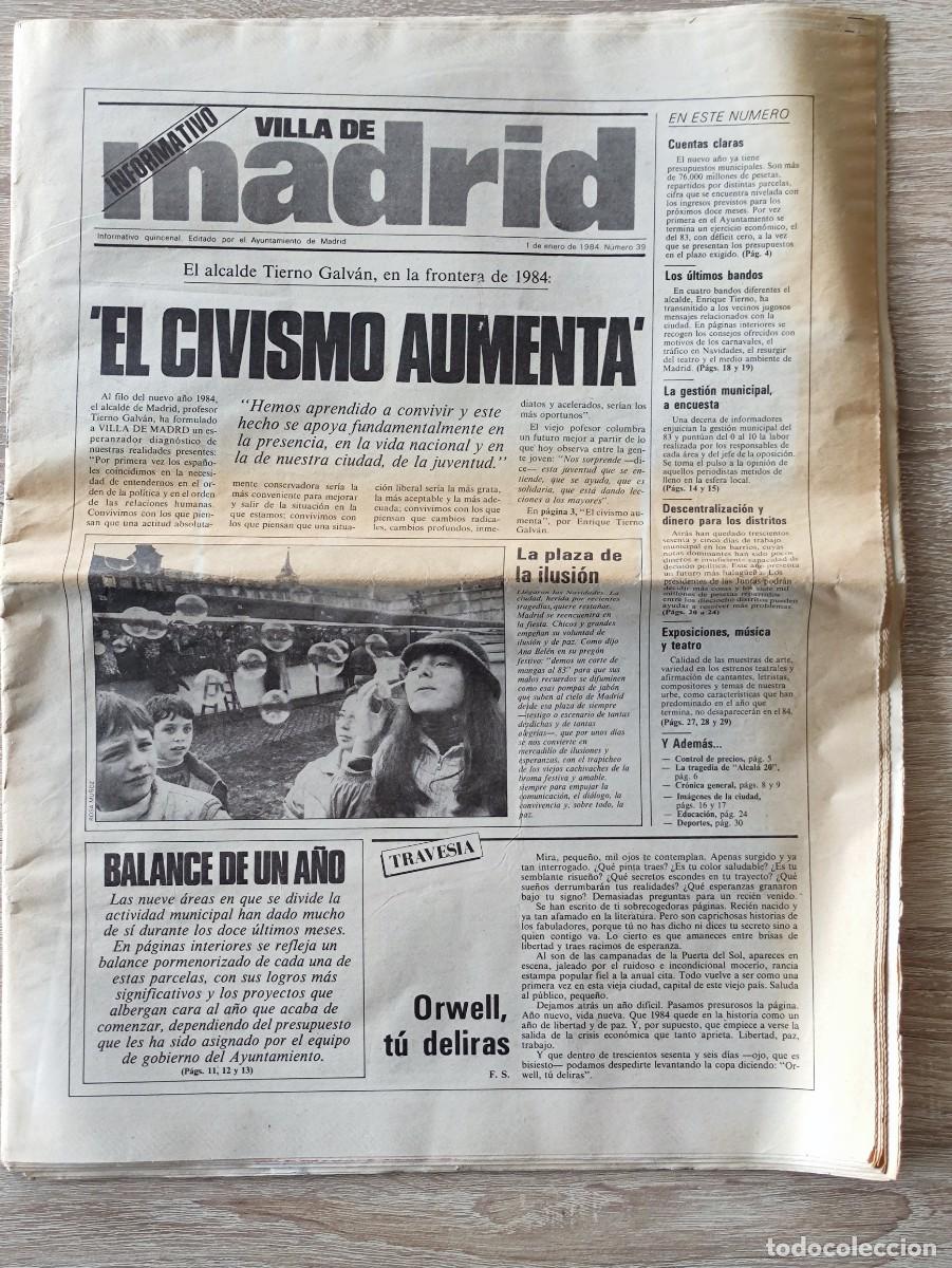 Collezionismo di Peri&oacute;dico El Pa&iacute;s: PERIODICO AYUNTAMIENTO DE MADRID - VILLA DE MADRID - 1 ENERO 1984 - 100GR