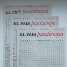 Coleccionismo de Periódico El País: PASATIEMPOS EL PAÍS - 3 NÚMEROS 1996
