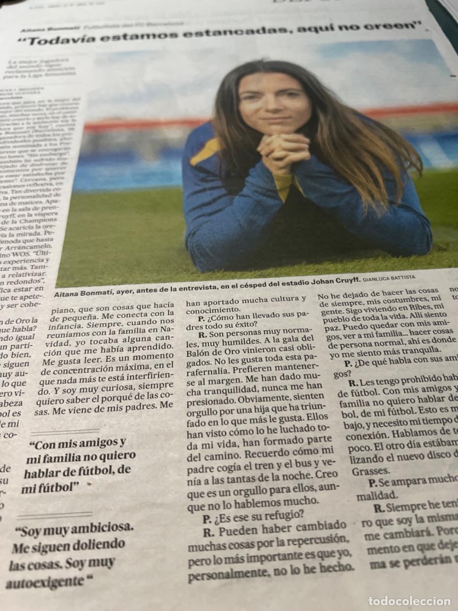 Collezionismo di Peri&oacute;dico El Pa&iacute;s: Dossier AITANA BONMAT&Iacute;. Selecci&oacute;n espa&ntilde;ola de f&uacute;tbol femenino. Campeona Mundo. BAL&Oacute;N DE ORO. BAR&Ccedil;A