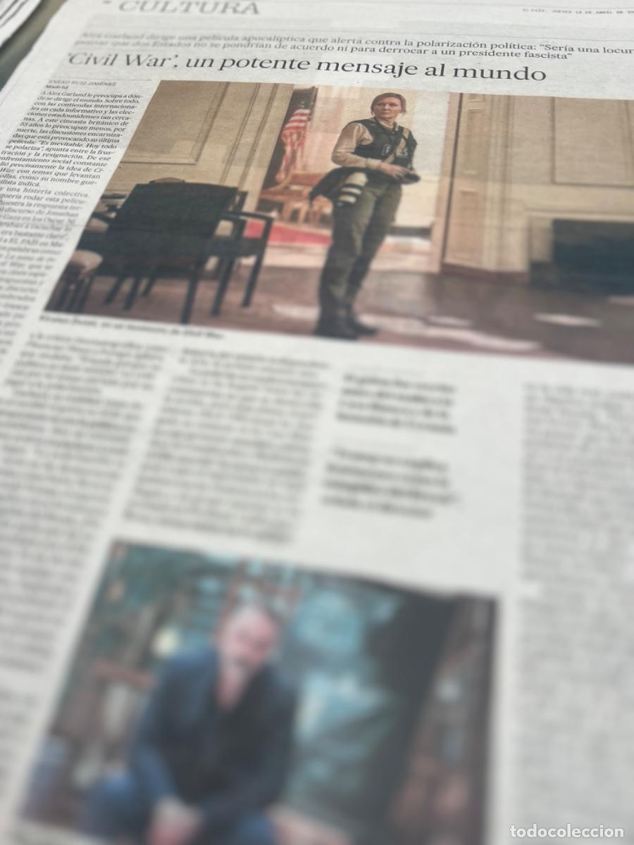 Collectionnisme de Journal El Pa&iacute;s: Art&iacute;culo El Pa&iacute;s sobre CIVIL WAR. Pel&iacute;cula de ALEX GARLAND. Kirsten Dunst.