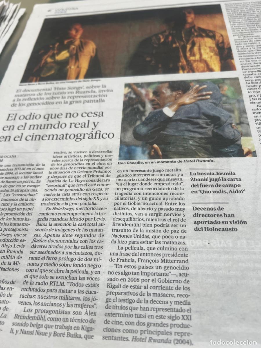 Collectionnisme de Journal El Pa&iacute;s: Art&iacute;culo El Pa&iacute;s sobre HATE SONGS. Documental genocidio Tutsis en Ruanda.