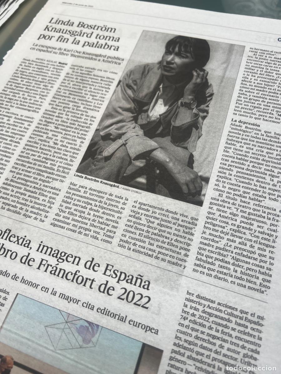 Collectionnisme de Journal El Pa&iacute;s: Art&iacute;culo sobre LINDA BOSTR&Ouml;M KNAUSGARD. Novela Bienvenidos a Am&eacute;rica.