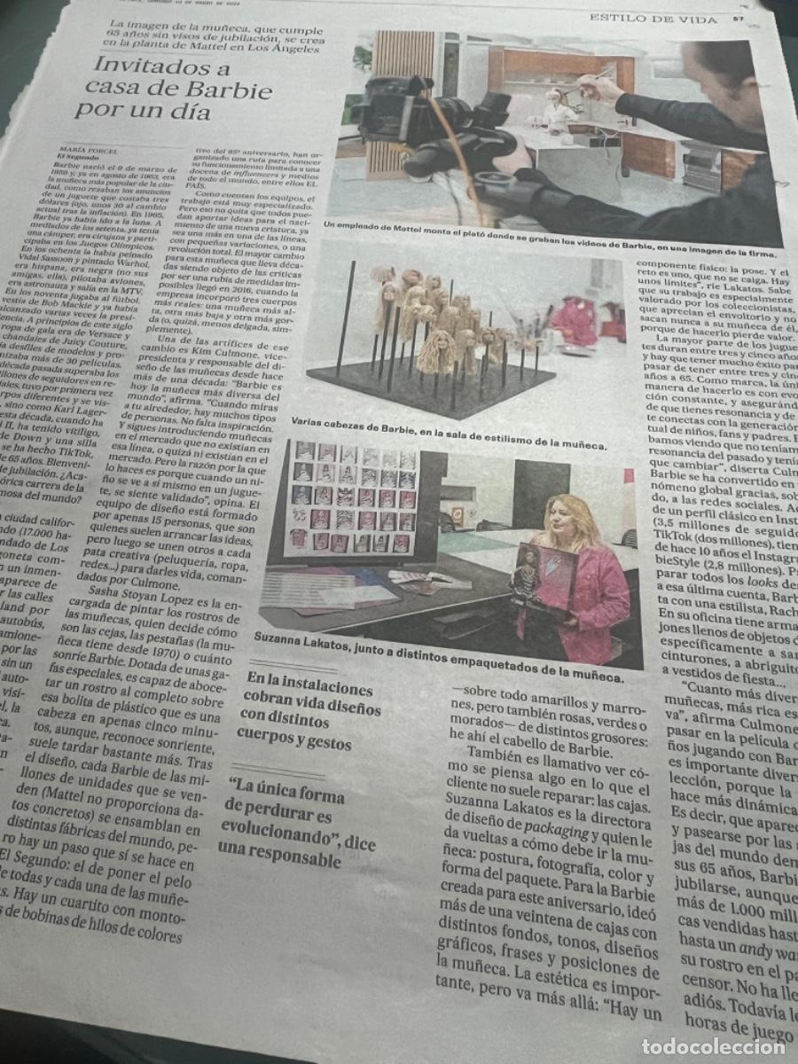 Collectionnisme de Journal El Pa&iacute;s: Art&iacute;culo sobre BARBIE. MU&Ntilde;ECAS.