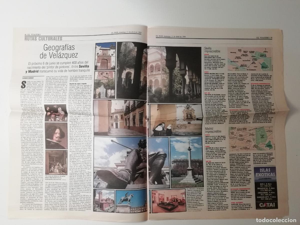 Collection Newspaper El Pa&iacute;s: Recorte Geograf&iacute;as de Vel&aacute;zquez Madrid Sevilla Rutas artesanas Cuero y madera El Viajero 1999