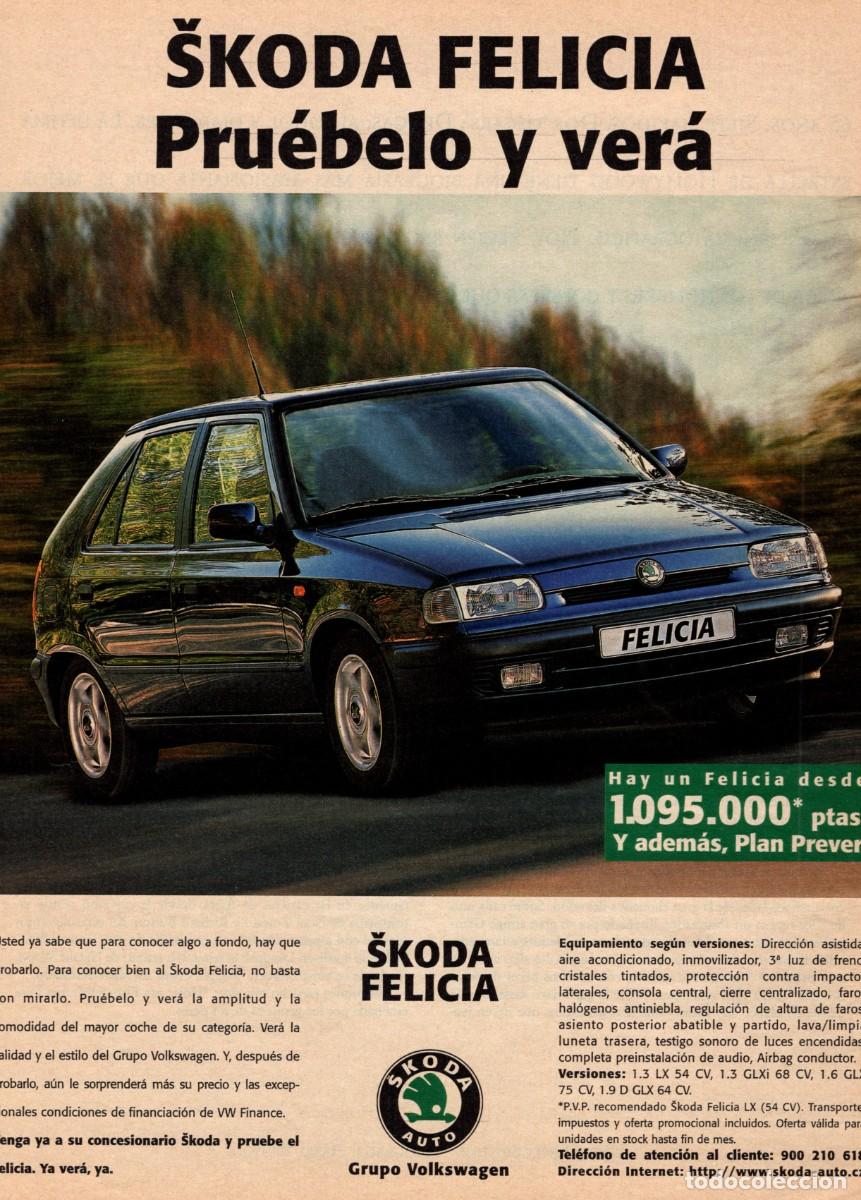 Collezionismo di Peri&oacute;dico El Pa&iacute;s: Publicidad El Pa&iacute;s Semanal. SKODA Felicia. Pru&eacute;belo y ver&aacute;. Noviembre 1997.