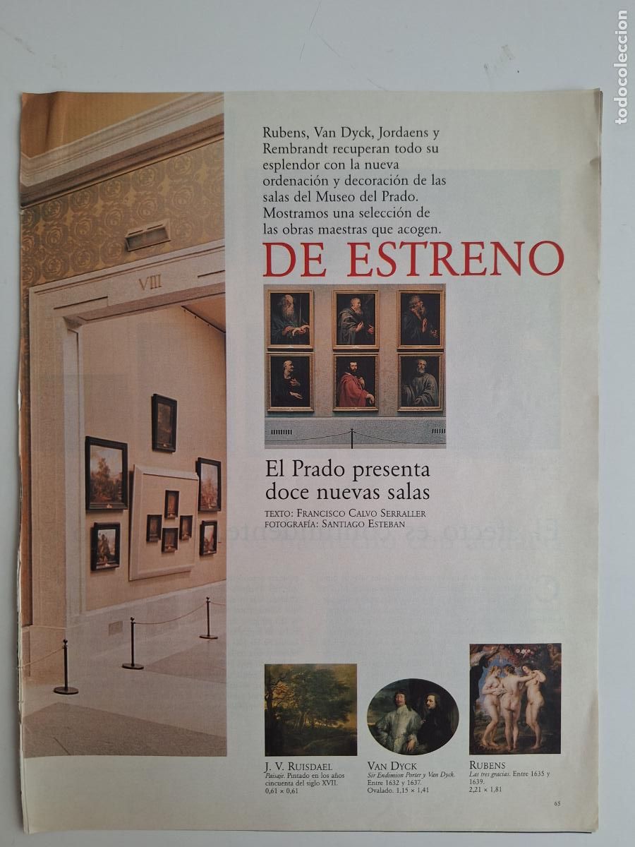 Coleccionismo de Peri&oacute;dico El Pa&iacute;s: Reportaje nuevas salas Pintura Flamenca y Holandesa Museo del Prado Calvo Serraller Santiago Esteban