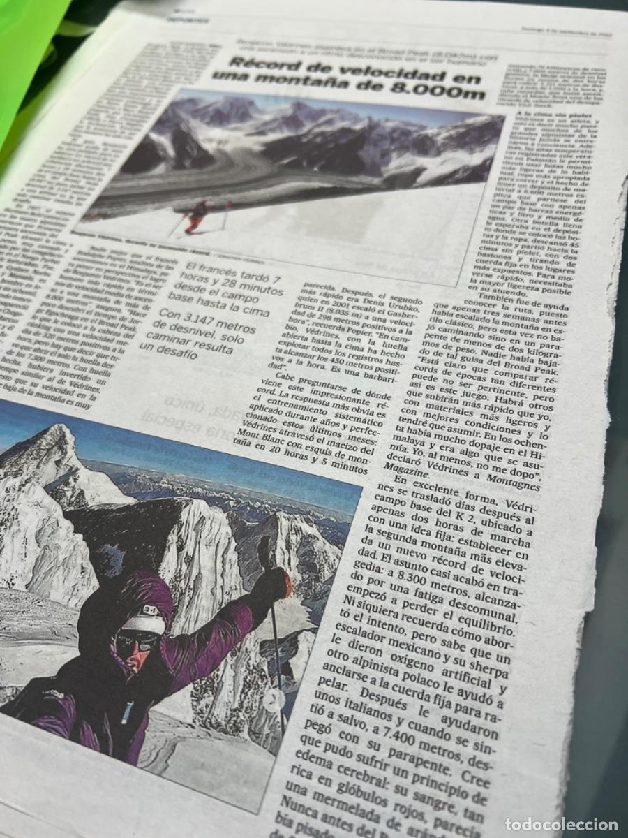 Collezionismo di Peri&oacute;dico El Pa&iacute;s: BENJAMIN V&Eacute;DRINES. BROAD PEAK. Art&iacute;culo El Pa&iacute;s &Oacute;scar Gogorza. Alpinismo. Monta&ntilde;ismo.