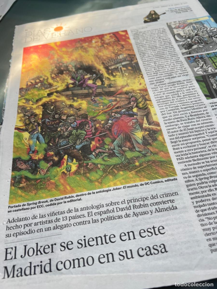 Colecionismo do Jornal El Pa&iacute;s: JOKER. Art&iacute;culo prensa sobre c&oacute;mic antih&eacute;roe. D. RUB&Iacute;N.