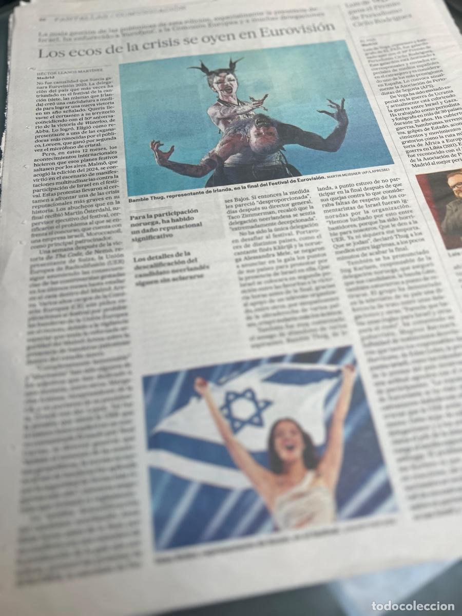 Collectionnisme de Journal El Pa&iacute;s: EUROVISION. Art&iacute;culos prensa sobre el festival de m&uacute;sica. NEBULOSSA. MEGARA.