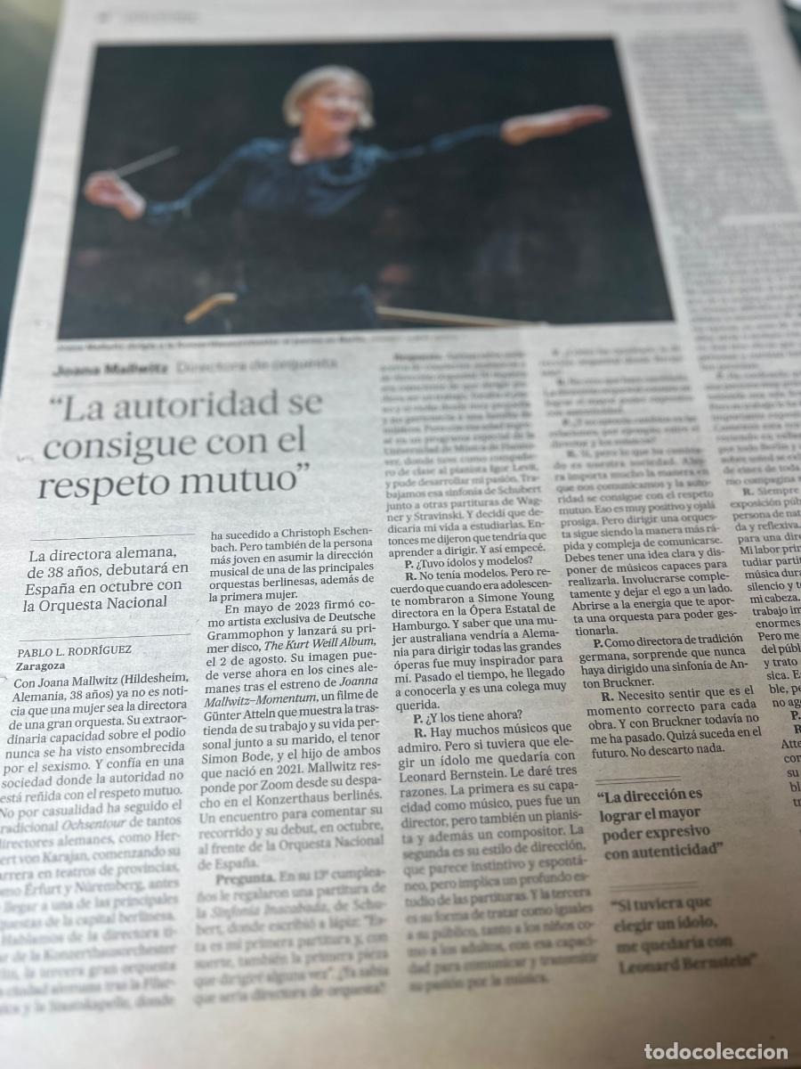 Collectionnisme de Journal El Pa&iacute;s: JOANA MALLWITZ. Art&iacute;culo sobre directora de orquesta. M&Uacute;SICA CL&Aacute;SICA.