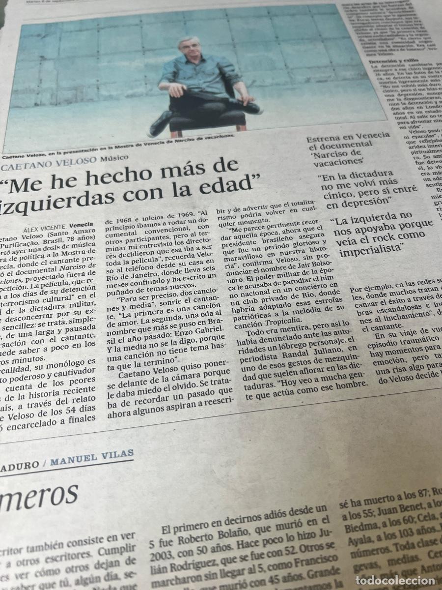 Collectionnisme de Journal El Pa&iacute;s: CAETANO VELOSO. Art&iacute;culo prensa El Pa&iacute;s.