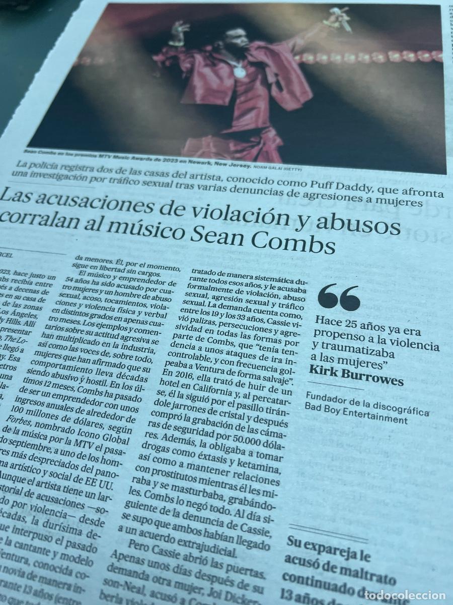 Collectionnisme de Journal El Pa&iacute;s: SEAN COMBS. PUFF DADDY. Art&iacute;culo prensa sobre rapero acusado de maltratos y abusos sexuales.