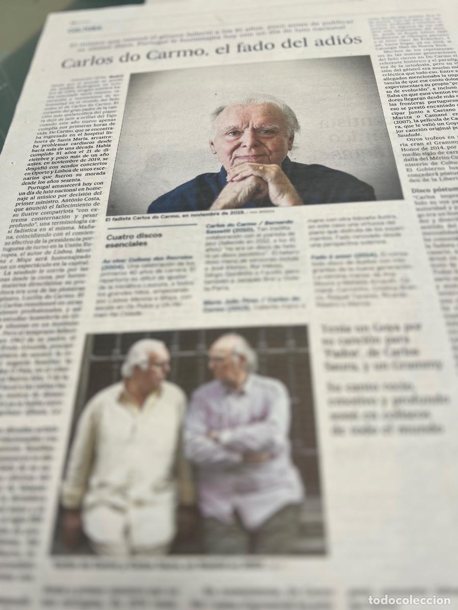 Collectionnisme de Journal El Pa&iacute;s: CARLOS DO CARMO. FADO PORTUGAL. Art&iacute;culos prensa.