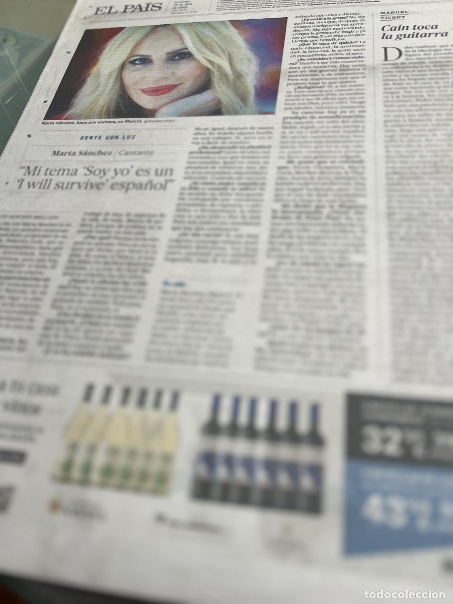 Collectionnisme de Journal El Pa&iacute;s: MARTA SANCHEZ. Art&iacute;culo prensa.