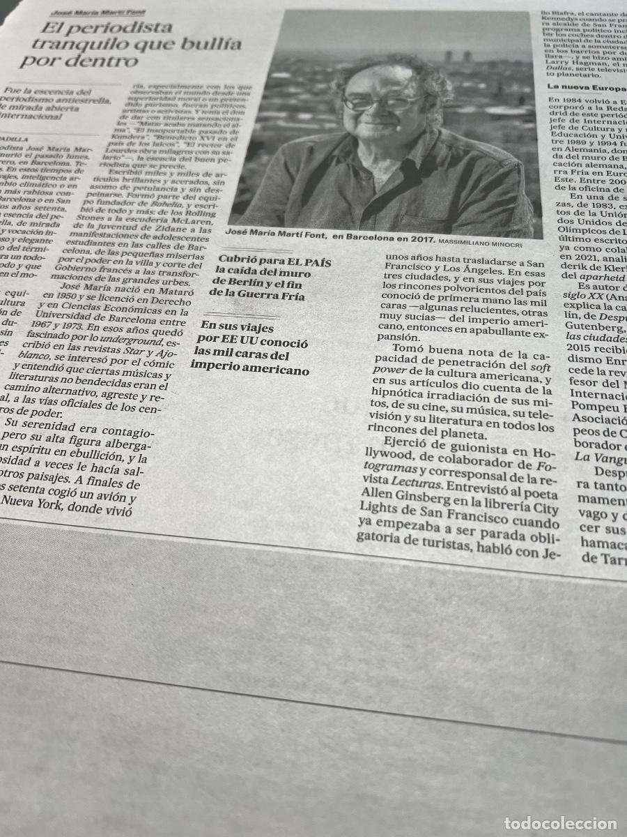 Collezionismo di Peri&oacute;dico El Pa&iacute;s: JOS&Eacute; MAR&Iacute;A MART&Iacute; FONT. PERIODISMO EL PA&Iacute;S.